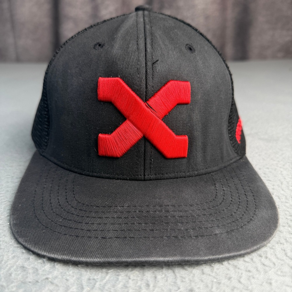 MAXX-D Trailers Trucker Hat Black Red Embroidered Logo Snapback Mesh Cap